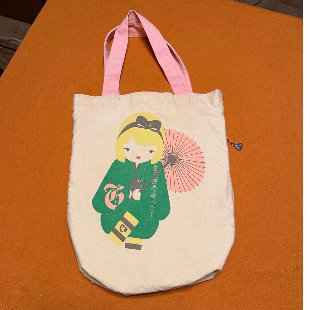 Y2K Harajuku Lovers Lined Tote Japan Kawaii Pockets